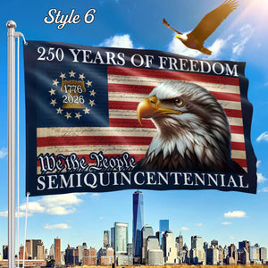 250 Years Freedom USA Flag, 1776 2026 Eagle Betsy Ross Grommet Flag, Multiple Style American History Patriotic Banner, Outdoor Wall Decor