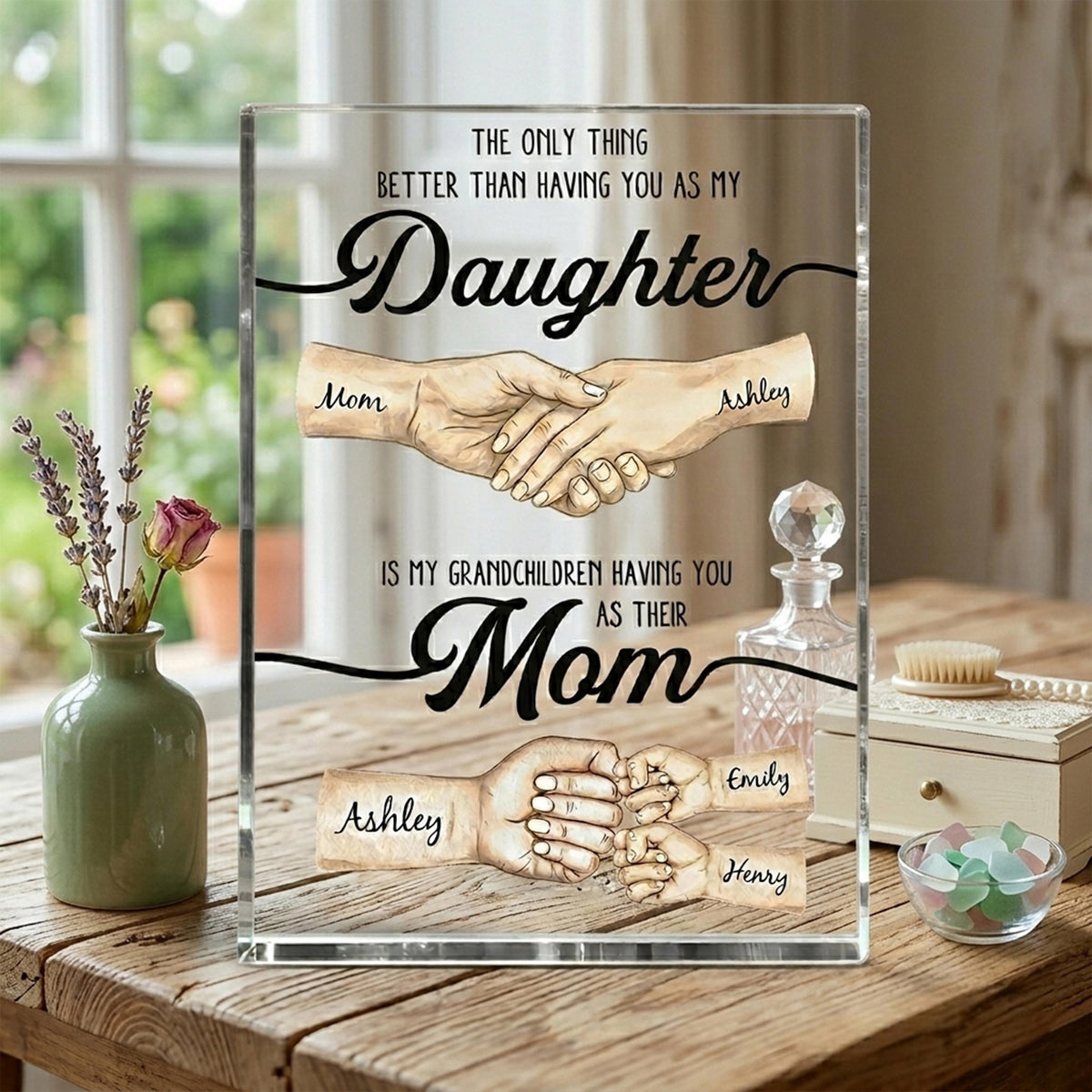Personalized Only Thing Better Than Having You As My Daughter Acrylic Blocks, Daughter Mother's Day Gift, Gift From Mom, Custom Name Plaque