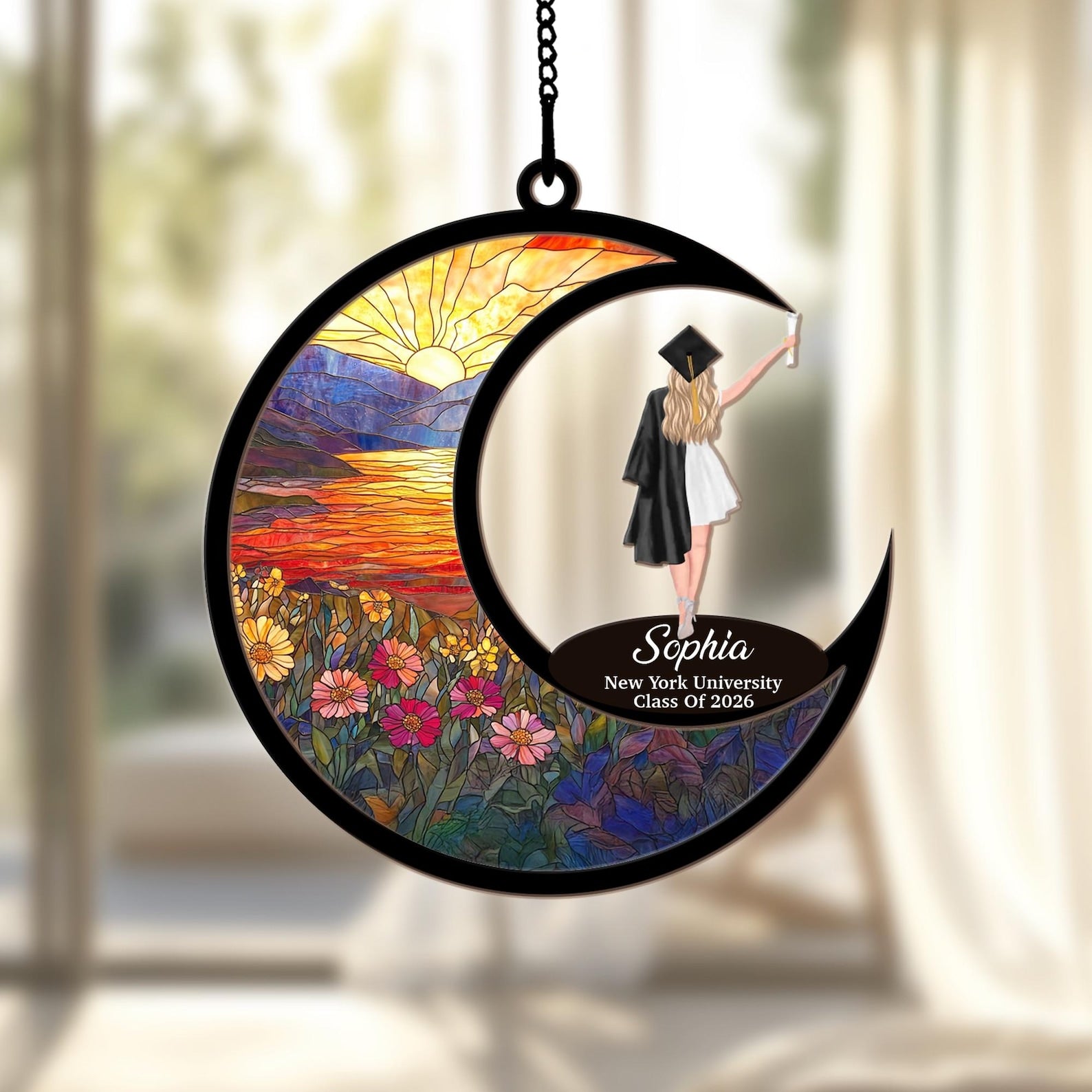 Personalized College Graduation Suncatcher, Graduation Friend Daughter Gift, Senior 2026 Gift, Class of 2026 Decoration, Acrylic Suncatchers