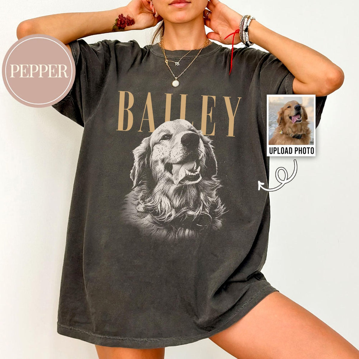 Custom Pet Photo And Name Shirt,Personalized Comfort Colors Pet Shirt,Customized Picture Dog Shirt,Dog Lover Gift,Cat Mom Gift,Pet Loss Gift