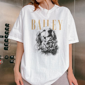 Custom Pet Photo And Name Shirt,Personalized Comfort Colors Pet Shirt,Customized Picture Dog Shirt,Dog Lover Gift,Cat Mom Gift,Pet Loss Gift