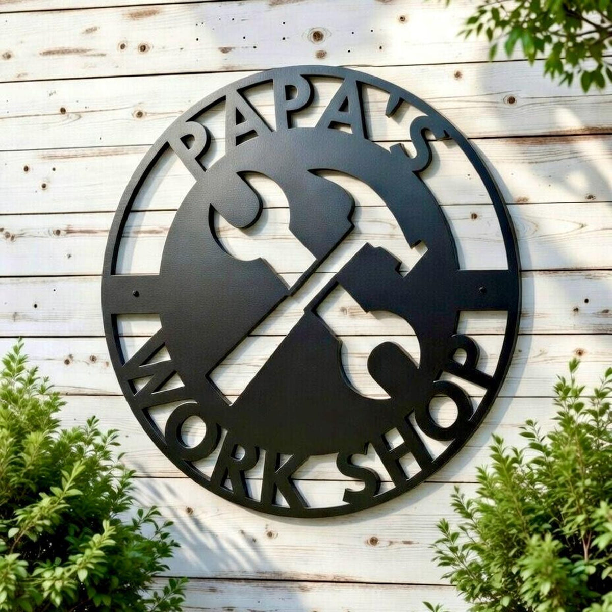 Personalized Fathers Day Sign for Dad, Papas Work Shop Metal Sign, Fathers Day Gift, Gift for Dad, Gift for Grandpa, Gift for Papa, Papaw