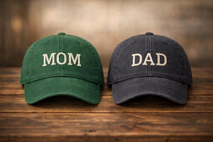 Mom and Dad Embroidered Hat, Personalized Matching Parents Vintage Cap, Baby Announcement Hat, Dad Mom Baseball Cap, Mother's Day Gift