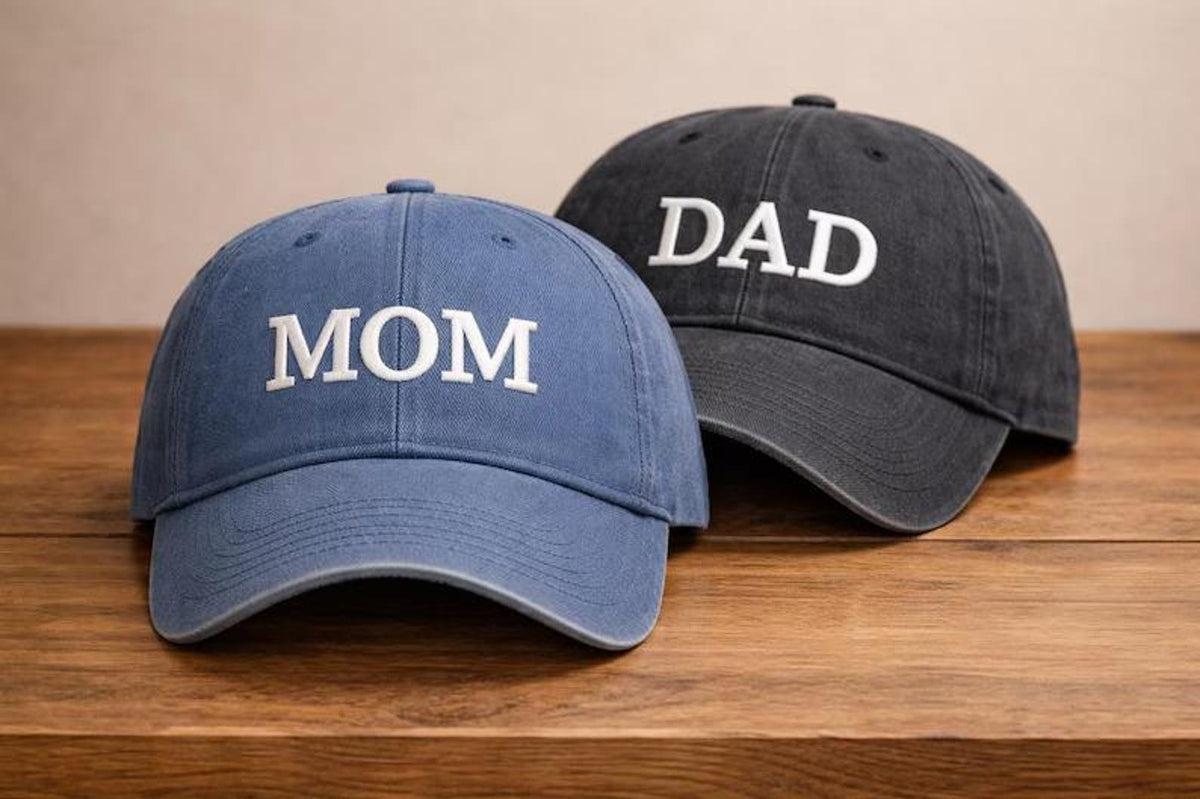 Mom and Dad Embroidered Hat, Personalized Matching Parents Vintage Cap, Baby Announcement Hat, Dad Mom Baseball Cap, Mother's Day Gift