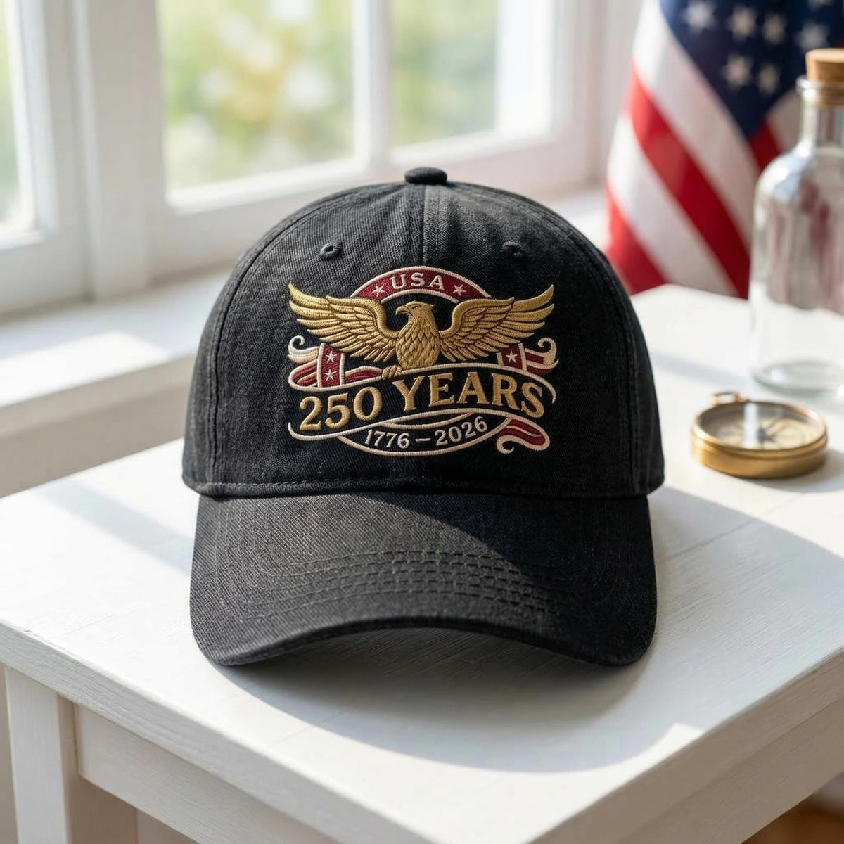 Embroidered Custom Name America 250 Baseball Cap 1776-2026, USA 250th Anniversary Cap, Patriotic Hat, Semiquincentennial Gift, Veteran Cap