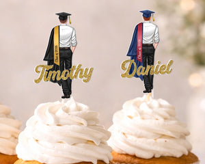Custom Graduation Acrylic Cake Topper 2026, Personalized Grad Boy Cake Topper, Class of 2026 Party Decor, High School Graduate Gift for Him