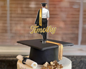 Custom Graduation Acrylic Cake Topper 2026, Personalized Grad Boy Cake Topper, Class of 2026 Party Decor, High School Graduate Gift for Him