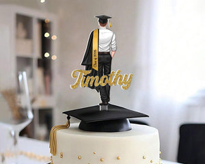 Custom Graduation Acrylic Cake Topper 2026, Personalized Grad Boy Cake Topper, Class of 2026 Party Decor, High School Graduate Gift for Him