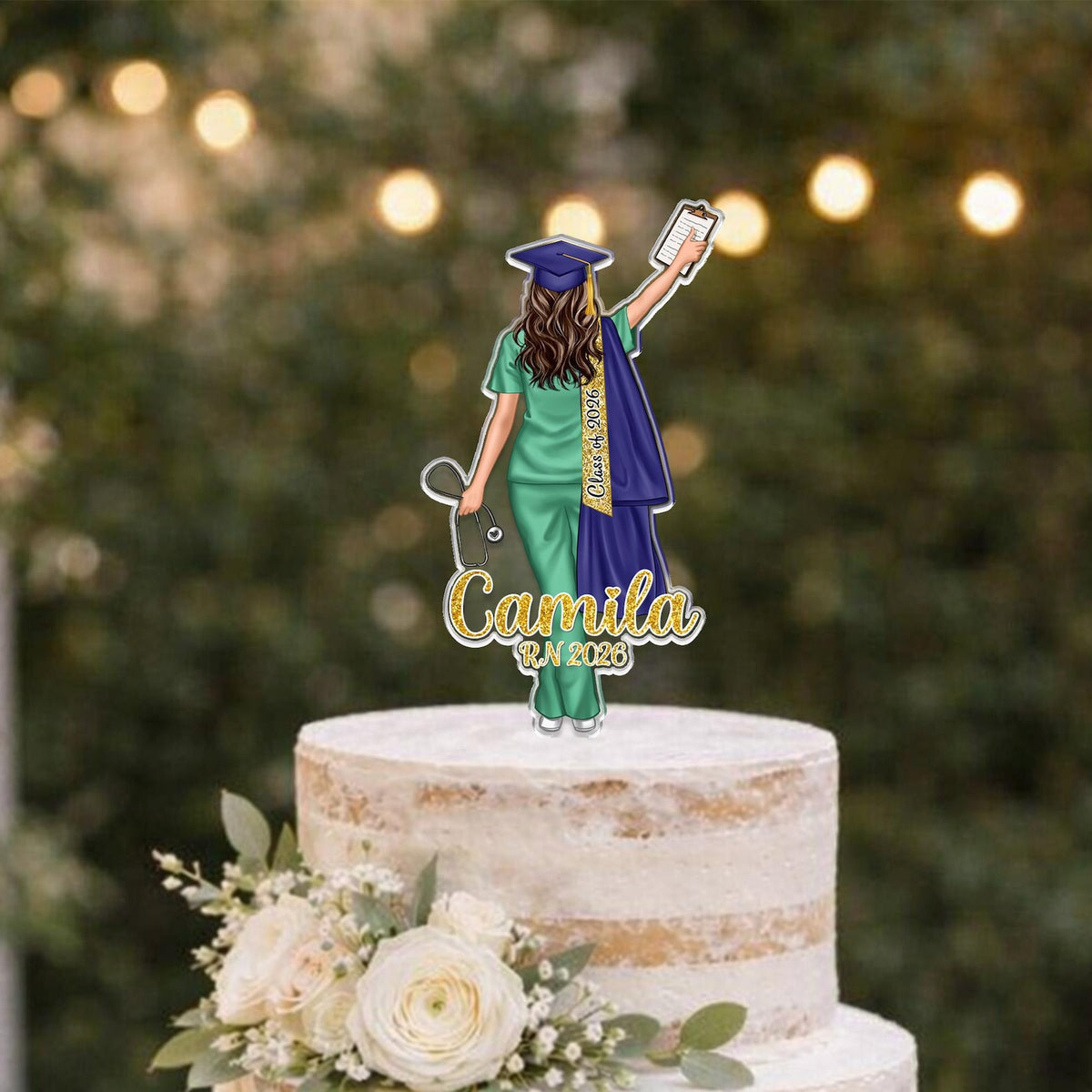 Personalized Nurse Graduation Cake Topper, Class of 2026 Nurse Cake Topper, Congrats Graduation Party Decor, Nurse Grad Gift For Daughter