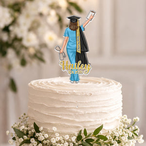 Personalized Nurse Graduation Cake Topper, Class of 2026 Nurse Cake Topper, Congrats Graduation Party Decor, Nurse Grad Gift For Daughter
