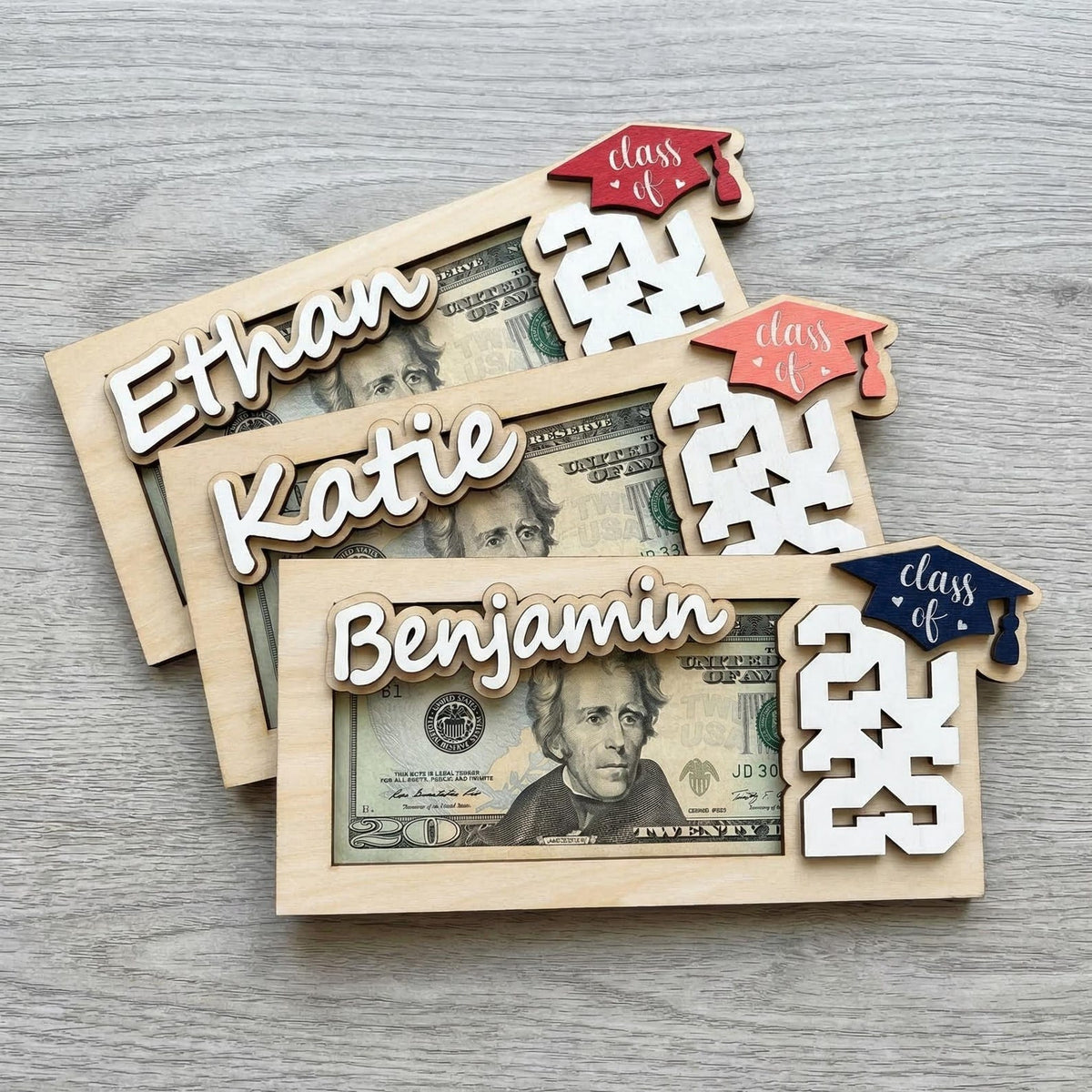 Personalized Wood Graduation Money Holder 2026: Gift for Him/Her