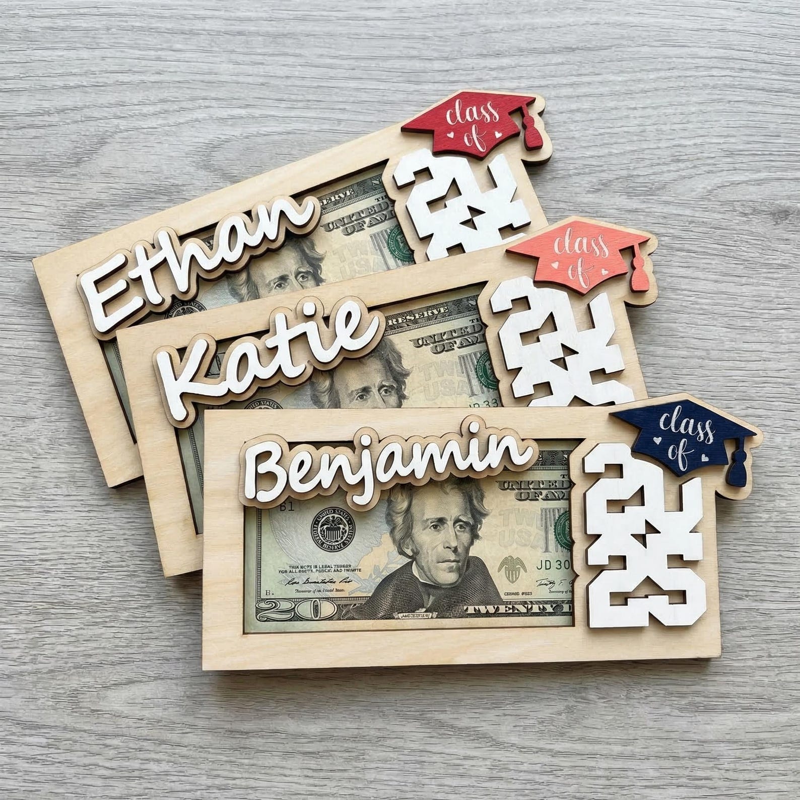 Personalized Wood Graduation Money Holder 2026: Gift for Him/Her
