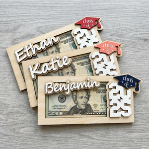 Personalized Wood Graduation Money Holder 2026: Gift for Him/Her