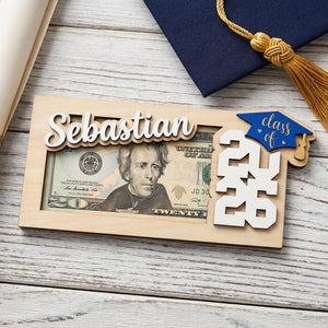 Personalized Wood Graduation Money Holder 2026: Gift for Him/Her