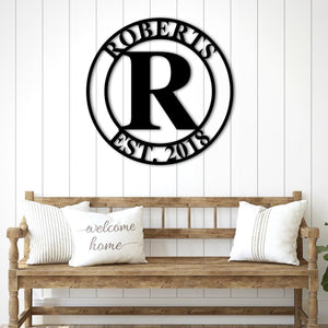 Personalized Wedding Gift Last Name Established Sign Family Name Sign Metal Sign Custom Metal Sign Anniversary Couple Gift Personalized Sign