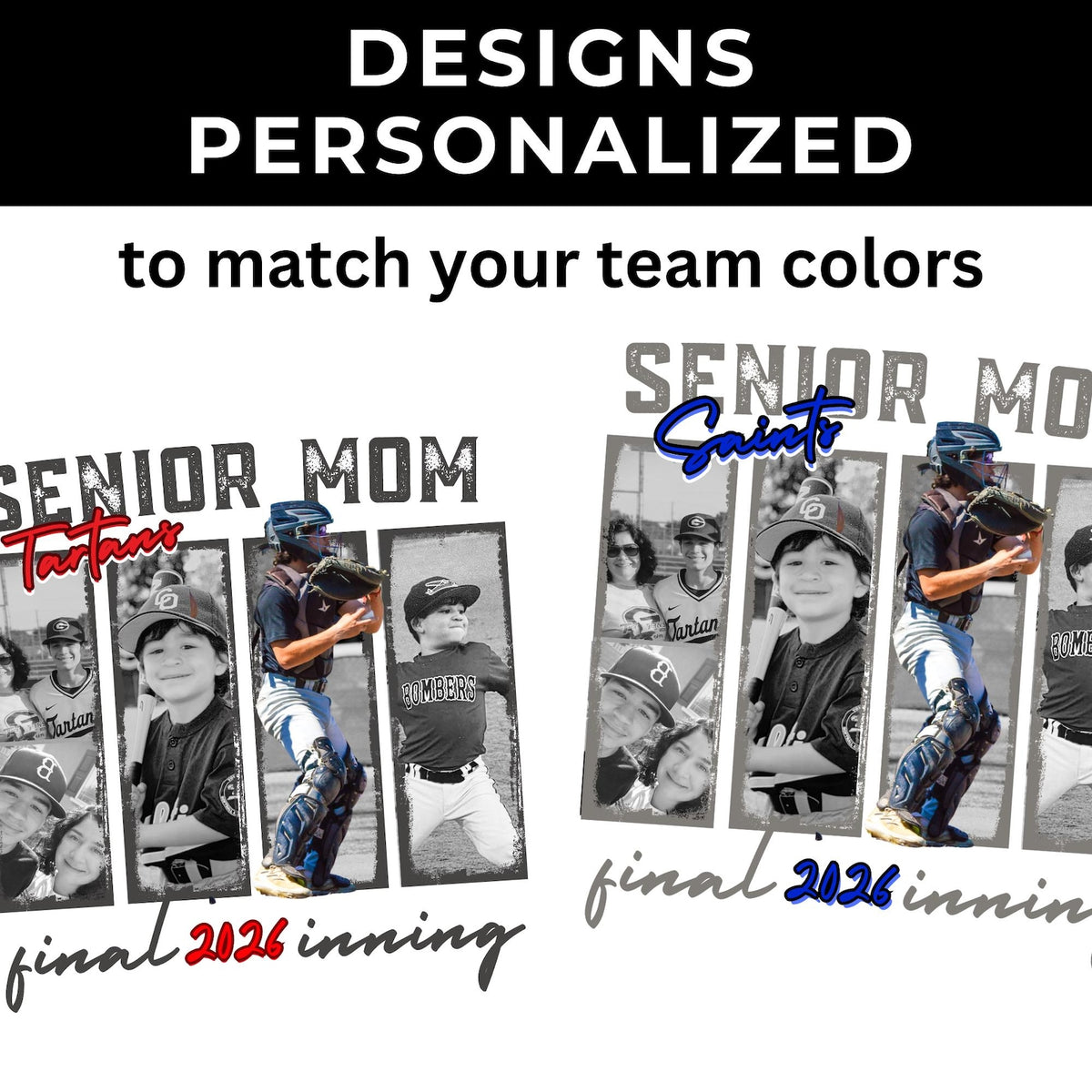 Senior Baseball Mom Shirt 2026, Personalized Photo Collage Shirt, Custom High School Baseball Mom Tee, Senior Season Shirt, Sports Mom Gift