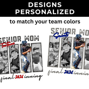 Senior Baseball Mom Shirt 2026, Personalized Photo Collage Shirt, Custom High School Baseball Mom Tee, Senior Season Shirt, Sports Mom Gift