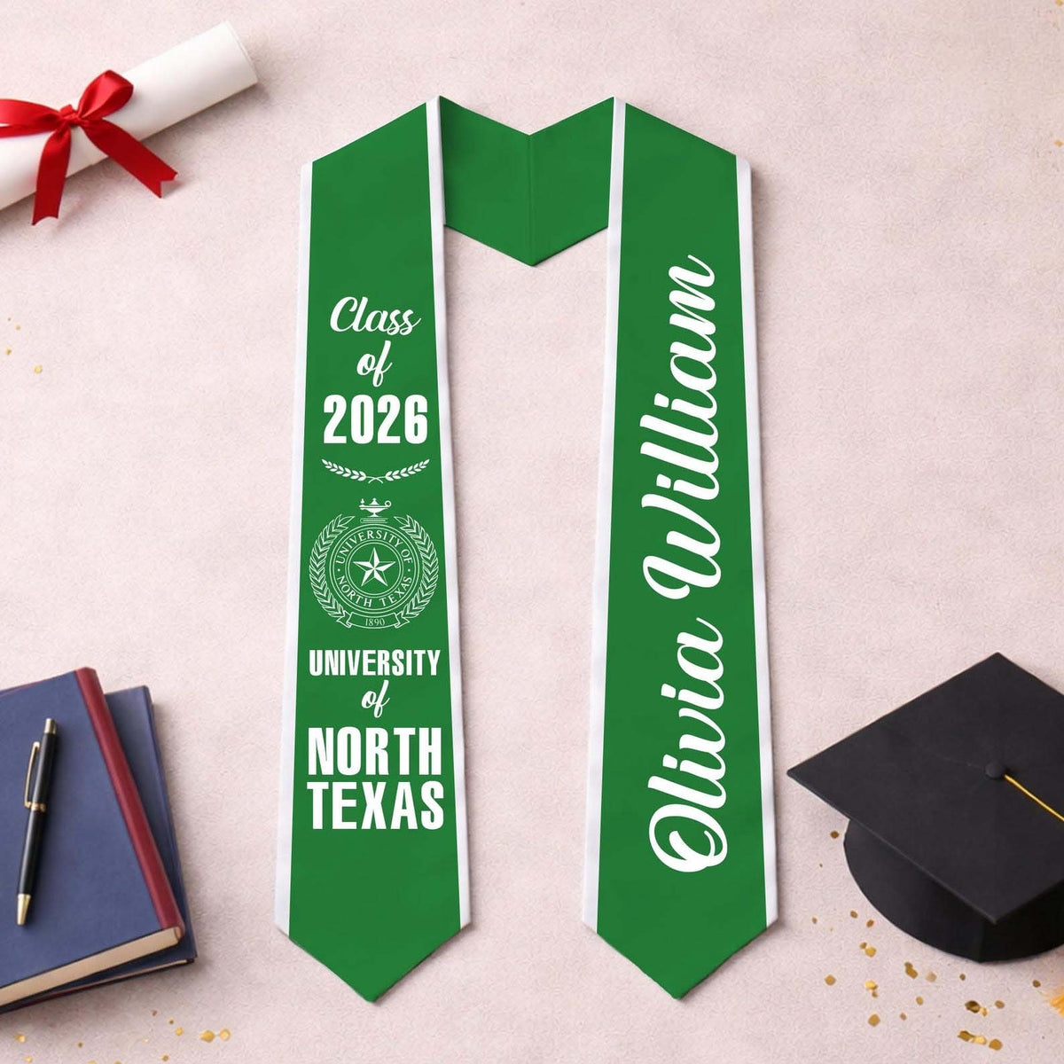 Personalized Graduation Stole Class of 2026, Custom Name Senior Graduation Sash, Gift for Daughter Son