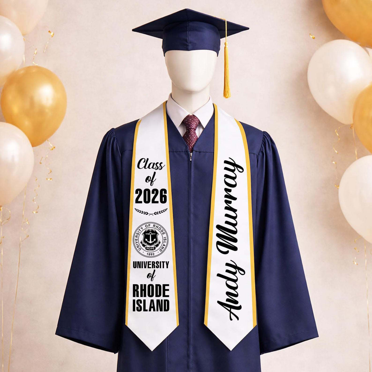 Personalized Graduation Stole Class of 2026, Custom Name Senior Graduation Sash, Gift for Daughter Son
