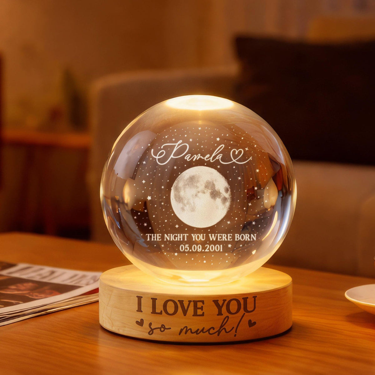 The Day You Were Born Custom Moon Phase by Date, Personalized Crystal Ball Night Light, Birthday Gift for Besties, Gift for Friend, Daughter il_1588xN.7823197337_kkav.jpg