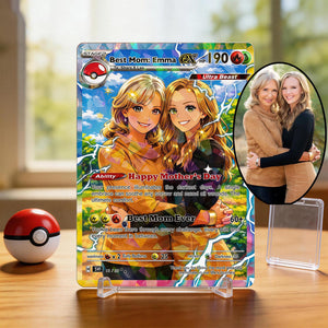 Personalized Mother s Day Pokemon Card, Custom Pokemon Photo Cards, Gifts for Gamer Mom, Mother s Day Gift, Custom Pokemon Trainer Card