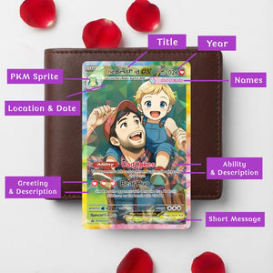 Custom PKM-Inspired Couple Keepsake Wedding & Anniversary Photo to Holo Card Father's Day Card , Card For Husband