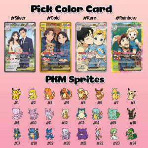 Custom Poke-Inspired Couple Keepsake Wedding & Anniversary Photo to Holo Card