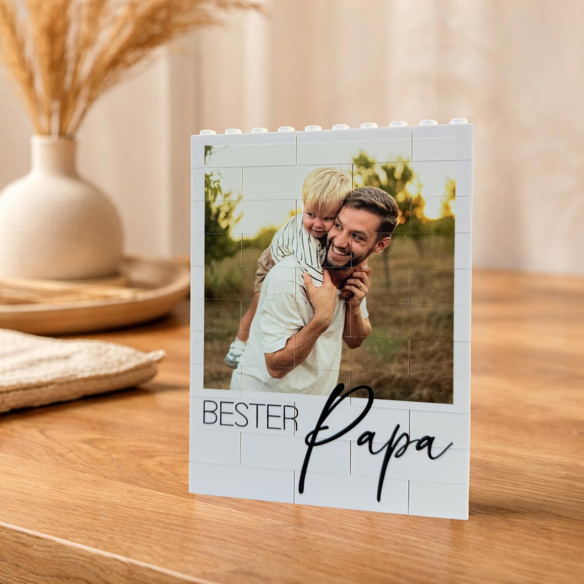 Personalized father photo block, father's day custom photo block puzzle, photo gift, photography, personal dedication, unique gift, building blocks