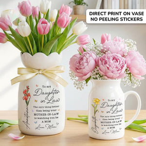 Personalized Daughter In Law Flower Vase, Mom to Daughter Gift, Mothers Day Gift for Daughter, Wedding Gift, Daughter In Law Gift from Mom