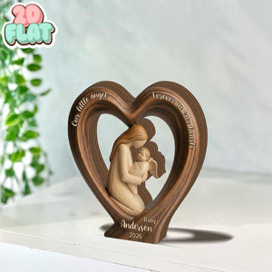 Baby Memorial Angel Wooden Heart Sign, Infant Loss Remembrance Decor,Stillborn Baby Memorial Gift, Personalized Baby Angel Sympathy Keepsake