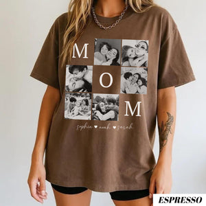 Custom Mom Photo Shirt: Personalized Mothers Day Shirt with Children's Names, Birthday Mom Gift