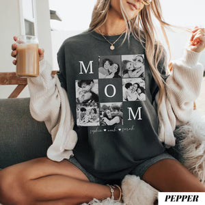 Custom Mom Photo Shirt: Personalized Mothers Day Shirt with Children's Names, Birthday Mom Gift