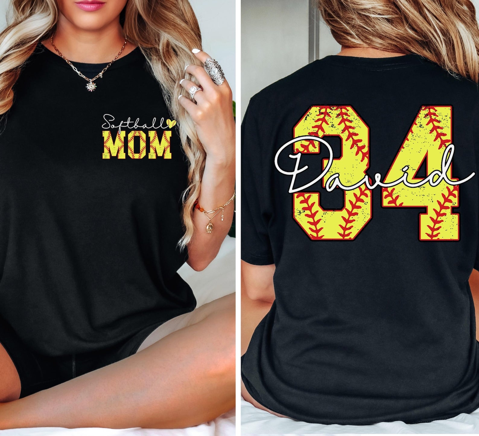 Custom Personalized Softball Mom Shirt, Name And Number Softball Shirt, Softball Mom Shirt, Gift For Mom Tee Shirt, Game Day Mama Gift