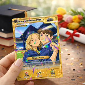 Personalized Poke Graduation Card, Custom Grad Portrait, Gift for Graduates, Class of 2026, College Grad Gift, Anime Graduation Card