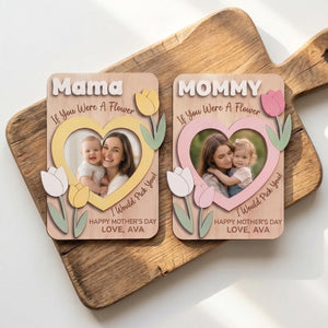 Floral Mothers Day Fridge Magnet,Mom Fridge Photo Magnet,Mother s Day photo frame,Mom Gift,Gift for Grandma ,Gift for Mom