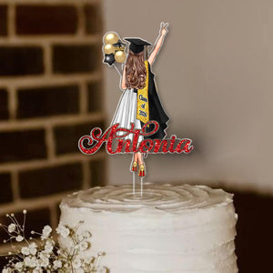 Personalized Girls Graduation Cake Topper: College Graduation Favors, Congrats Grad Cake Decor, Class Of 2026 Party Supplies