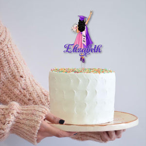 Personalized Girls Graduation Cake Topper: College Graduation Favors, Congrats Grad Cake Decor, Class Of 2026 Party Supplies