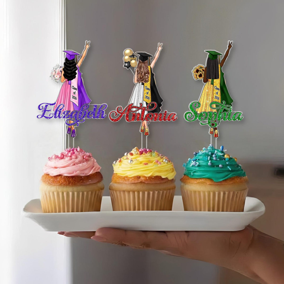 Personalized Girls Graduation Cake Topper: College Graduation Favors, Congrats Grad Cake Decor, Class Of 2026 Party Supplies