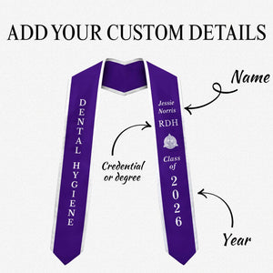 Dental Hygiene Stole RDH Graduation Dental Hygienist Grad Sash Class of 2026
