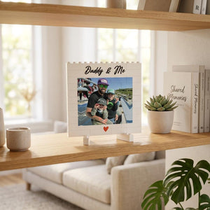 Daddy & Me Custom Puzzle Personalized Brick Photo Block Gift for Father s Day, Birthday, Family Keepsake
