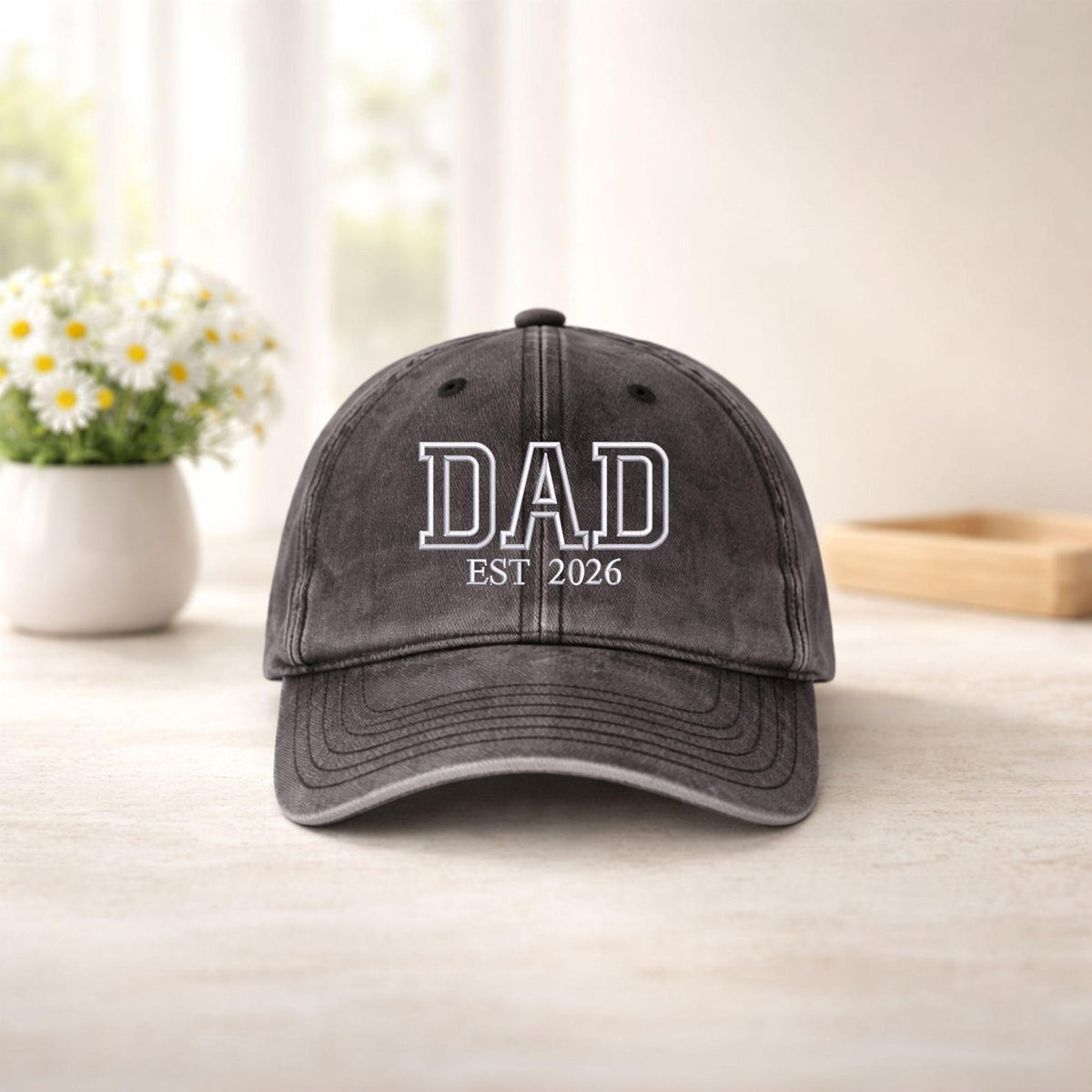 Custom Embroidered Mom Dad Hat | Dad Hat with Est Year | Baby Announcement Hat | Matching Family Baseball Cap | New Mom Vintage Hat