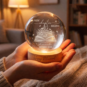 Personalized Retirement Crystal Ball LED Light, Retirement Gift for Women, Teacher Retirement, Going Away Gift for Coworker,Work Bestie Gift