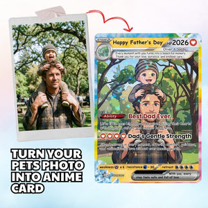 Personalized PKM Card From Photo | Custom Father's Day Holo Card, Birthday Anniversary Gift Father's Day Gift Custom Poke Gift