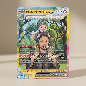 Personalized PKM Card From Photo | Custom Father's Day Holo Card, Birthday Anniversary Gift Father's Day Gift Custom Poke Gift