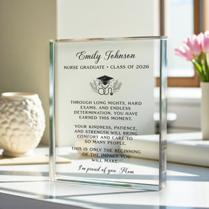 Personalized Nursing Graduate Acrylic Plaque, Nurse Graduation Gift, Custom Nurse Gift, Class of 2026 RN Gift, Nurse Appreciation Keepsake