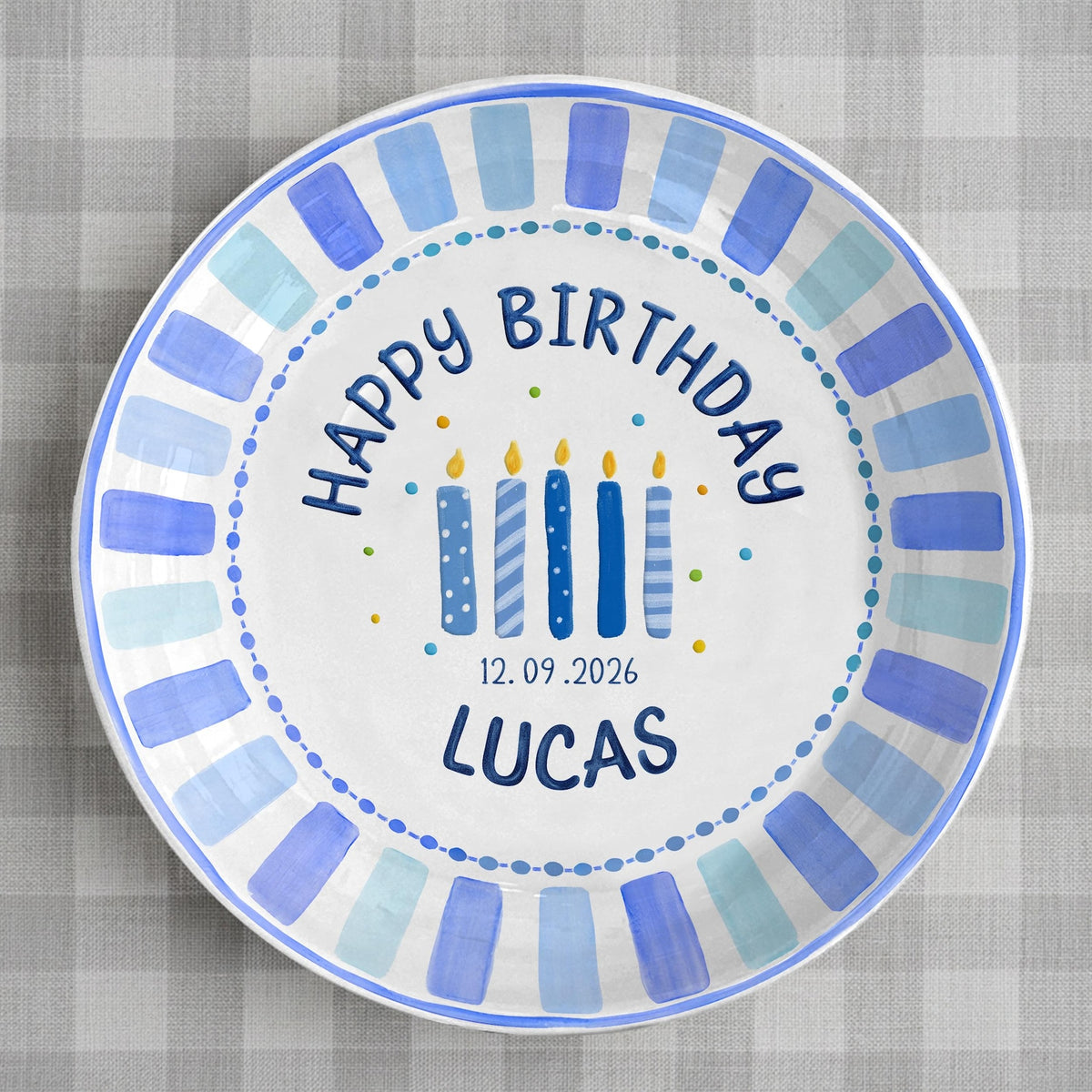 Personalized Birthday Boy Plate, Custom Ceramic Keepsake Plate, Food Safe Birthday Gift, Boys Birthday Decor, Custom Name Plate