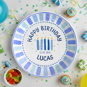 Personalized Birthday Boy Plate, Custom Ceramic Keepsake Plate, Food Safe Birthday Gift, Boys Birthday Decor, Custom Name Plate