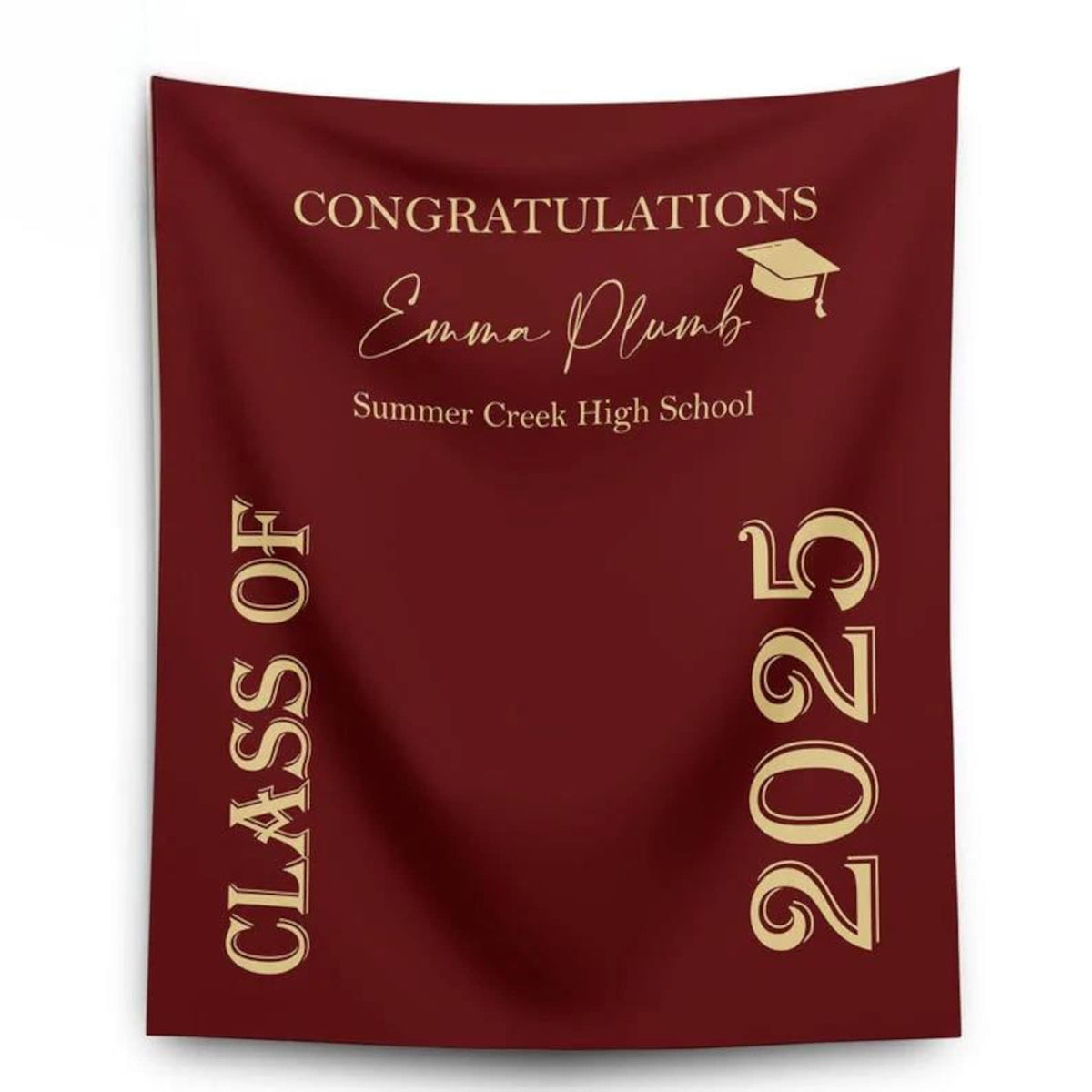 Personalized Class of 2026 Graduation Backdrop Banner, Grad Party Decoration, Photo Booth Background for Graduation Celebration Decor