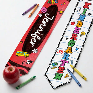 Personalized Kid Graduation Stole, Custom Crayon Kindergarten Grad Stole, Class Of 2026 Sash, Custom Graduation Gift for Daughter Son