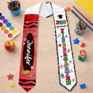 Personalized Kid Graduation Stole, Custom Crayon Kindergarten Grad Stole, Class Of 2026 Sash, Custom Graduation Gift for Daughter Son